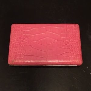 Abas pink leather opera wallet 5 x 7 inches.